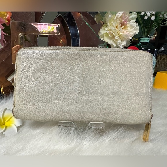 AUTHENTIC LOUIS VUITTON CREAM SUHALI LEATHER ZIPPY ZIP AROUND LONG WALLET - Picture 3 of 15